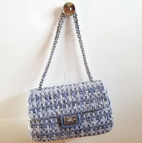 Karl Lagerfeld Paris Agyness LG Shoulder Blue/Multi New with Tage - Picture 3 of 6